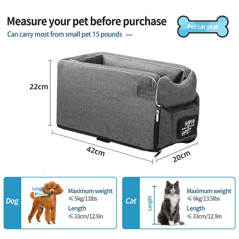 Portátil gato cão cama de viagem controle central segurança do carro pet assento ,